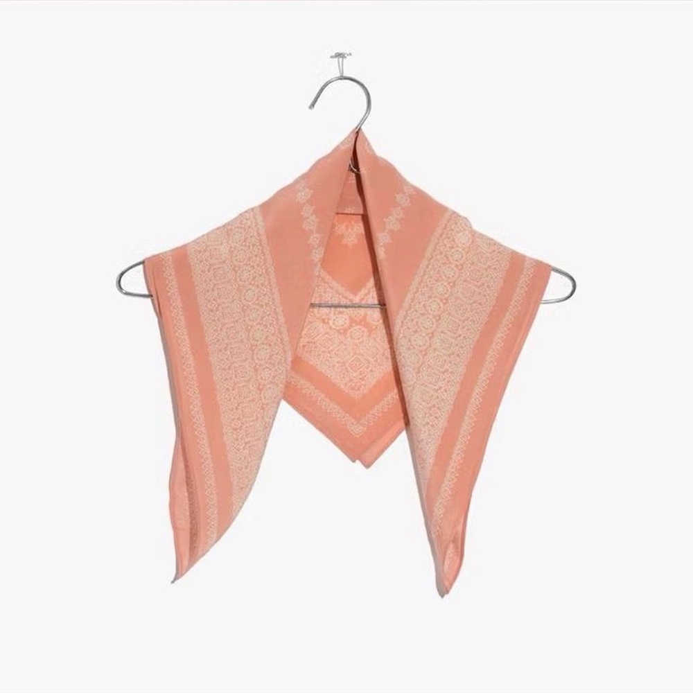 Madewell silk scarf pink paisley bandana